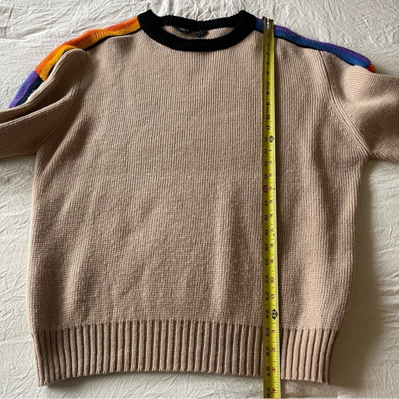 Vintage 80s 90s Dad Grandpa Oversized Colorful Cozy Stripe Funky Sweater - Picture 14 of 16